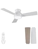 AUTODAY Wooden Ceiling Fan with Lighting, Remote Control with Memory Function, Quiet DC Motor 30W, Diameter 102 cm Ceiling Fan Outdoor, Dimmable LED 24W, 3 Reversible Blades, 6 Speeds, Minuteur