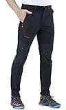 CARETOO Homme Pantalon de Sport léger, Softshell Décontracté Pantalon imperméable, Respirant et à séchage Rapide pour Outdoor Sport Camping Randonnée Trekking Automne - Noir, M