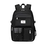 FANDARE Décontractée Sac à Dos Scolaire Collège Cartables Fille Garçons Sac d'école pour 15.6 Pouce Laptop Sacs Scolaires Casual Daypacks pour Université Outdoor Voyage Travail Noir