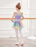 trudge Vestiti da Balletto per Ragazze Vestito da Balletto Vestito da Balletto in Cotone a Maniche Corte per Bambini Vestito da Ballo Vestito da Ballo Corpo Con Gonna Tutu Arc-en-ciel2 140