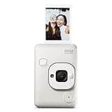 Appareil Photo instantané Hybrid INSTAX Mini LiPlay Misty White avec écran LCD arrière de 2,7 Pouces, Emplacement pour Carte Micro SD, Chargement USB Type-c, Film Vendu séparément