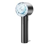 OUILA 4000mAh Mini Ventilateur Portable avec Fonction de Compresse Froide et Crochet en D, Rechargeable à 5 Vitesses Petit Ventilateur de poche pour Bureau Maison Extérieur