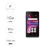 Logicom - Téléphone Portable débloqué 4G avec Reconnaissance faciale - Smartphone Le Wave - (Écran 4'' Pouces - 8 Go - Double Nano-SIM - Android 11 Go Edition) Noir