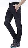 CARETOO Homme Pantalon de Sport léger, Softshell Décontracté Pantalon imperméable, Respirant et à séchage Rapide pour Outdoor Sport Camping Randonnée Trekking Automne - Noir, M