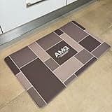 AMG hogar & cocina - Tapis anti-fatigue pour cuisine et bureau Tapis de cuisine lavable antidérapant, tapis de couloir, chambre à coucher, bureau antidérapant et ergonomique, 75 x 45 cm (carrés gris)