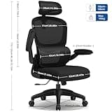 Aiidoits Chaise Bureau Ergonomique, Chaise de Bureau Inclinable Pivotant, Fauteuil de Bureau 150kg Confortable à roulettes, Appui-tête et Accoudoirs Ajustables, Siège Bureau avec Le Support Lombaire