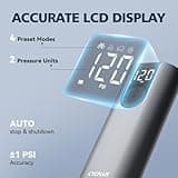 CYCPLUS Compresseur d'air Portable Tire Inflator, Pompe à air sans Fil 150 PSI avec écran LCD numérique pour la Pression, Compresseur d'air électrique pour Voiture, Moto, vélo et balles (Gris)