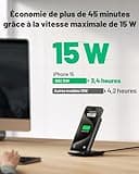 INIU Chargeur Induction 15W, Chargeur sans Fil Certifié Qi à Charge Rapide, Wireless Charger Accessoire Bureau pour iPhone 16 Pro Max 15 Plus 14 13 12 11 XR XS X, Samsung, Xiaomi, Google Pixel, etc.