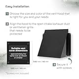 Vent Systems 150 x 150 mm Couvre-grille d’aération noir – Grille en acier zingué avec bride – Couvercle inoxydable à haute résistance – Pour mur extérieur, garage, ventilation domestique et systèmes d