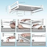 ABCOOL Support Mural pour Four à Micro-Ondes Électrique Dans la Cuisine, Étagère en Acier Carbone pour Comptoir avec Rail de Crochets et 3 Crochets Coulissants