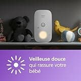 Philips Avent DECT - Écoute-bébé audio bidirectionnel, sans interférence, portée de 330 mètres, autonomie de 24 heures, mode Smart ECO, veilleuse, SCD503/26