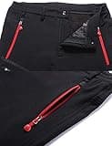 CARETOO Homme Pantalon de Sport léger, Softshell Décontracté Pantalon imperméable, Respirant et à séchage Rapide pour Outdoor Sport Camping Randonnée Trekking Automne - Noir, M