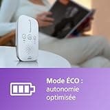 Philips Avent DECT - Écoute-bébé audio bidirectionnel, sans interférence, portée de 330 mètres, autonomie de 24 heures, mode Smart ECO, veilleuse, SCD503/26
