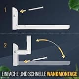 RICOO Support Mural Universel pour WM0106 Four à Micro-Ondes Etagere Pliable et téléscopique Rangement Meuble Cuisine Porte Micro-Onde Blanc