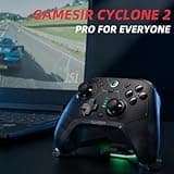 GameSir Cyclone 2 Multiplatform Wireless Controller- TMR Electromagnetic Joysticks&Hall Effect Switch triggers,6-axis Gyro Gaming Controller for Switch/PC/iOS/Android/Steam (Shadow Black Bundle)