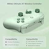 8BitDo Ultimate 2C Manette Sans Fil pour PC Windows et Android, Taux de Sondage de 1000Hz, Joysticks à Effet Hall et Déclencheurs Hall, Pare-chocs L4/R4 Remappables, Fonction Turbo (Vert)