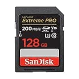 SanDisk 128 Go Extreme PRO carte SDXC + RescuePRO Deluxe, jusqu'à 200 Mo/s, UHS-I, Classe 10, U3, V30