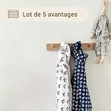 ZOLLNER Lot de 5 Langes, Couches de Gaze, 80x80 cm, Coton, Multicolore