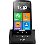 SPC ZEUS 4G Pro + Coque – Smartphone pour Seniors 4G, Mode Facile avec Grandes icônes, Bouton SOS, Configuration à Distance, Boutons physiques, 64Go de ROM, caméra 13MP, Android 11, Socle de Charge