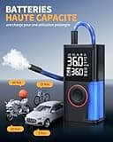 Powools Gonfleur Pneus Voiture Sans Fil – Compresseur à Air Portatif 150 PSI avec Arrêt Automatique & Lumière LED, Pompe à Vélo Électrique pour Voiture, Moto, Vélo, Ballon, 8.90 X 4.75 X 13.79 CM