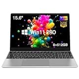 Celeron N5095 Ordinateur portable Win 11 Pro de 15,6 po pour étudiants et entreprises, ordinateurs portables 8 + 512 Go avec reconnaissance d'empreintes digitales, écran FHD, Wi-Fi, BT, ordinateurs