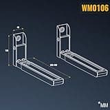 RICOO Support Mural Universel pour WM0106 Four à Micro-Ondes Etagere Pliable et téléscopique Rangement Meuble Cuisine Porte Micro-Onde Blanc