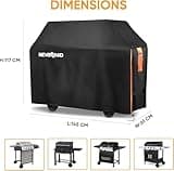 Housse de Protection pour Barbecue 145x61x117CM BBQ Couverture de Gril Imperméable Bâche Barbecue Noir