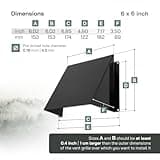 Vent Systems 150 x 150 mm Couvre-grille d’aération noir – Grille en acier zingué avec bride – Couvercle inoxydable à haute résistance – Pour mur extérieur, garage, ventilation domestique et systèmes d