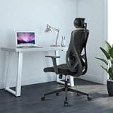 Durrafy Chaise Bureau, Fauteuil de Bureau avec Roullettes, Chaise de Ergonomique Appuie-Tête et Accoudoir Réglables, Maille Respirante, Support Lombaire Réglable, Roulement 150KG