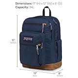 JANSPORT Sac à dos avec housse pour ordinateur portable 15", bleu marine, grand sac à dos d'ordinateur avec 2 compartiments, sangles ergonomiques, sac pour homme et femme