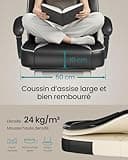SONGMICS Fauteuil de Bureau, Chaise Gaming, RÉglable, Repose-pieds TÉlescopique, MÉcanisme À Bascule, Appui-tÊte, Support Lombaire, Charge 150 kg, Noir d'Encre et Gris Tourterelle OBG073B03