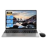 Ordinateur Portable 15.6 Pouces, 16Go RAM 512Go SSD In tel N95 PC Portable (Jusqu'à 3,4 GHz) avec Clavier Rétroéclairé, 1920 * 1080 IPS, 2.4/5.0G WiFi, BT5.0, USB 3.0×2, Pliage à 180°, Souris incluse