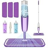Balais Serpillère Vaporisateur, MEXERRIS Balai Lave Sol avec Reservoir Spray Mop Professionnel Microfibre Mop Pulvérisateur pour la Maison, la Cuisine, Le Bois Dur, Le Stratifié, Le Bois