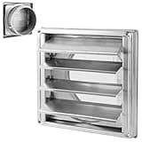 YAYODS Grille de Ventilation Extérieure 150mm en Acier Inoxydable, Grille d Aération avec Volets Mobiles et Clapet Anti-Retour, Bouche d Extraction avec Moustiquaire pour Cuisine, Hotte et Sèche-linge