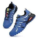 VENROXX Chaussures de Trail Homme Légères & Respirantes Chaussure de Randonnée Antidérapantes Chaussures de Marche Outdoor Sports Baskets Chaussures de Trekking, Bleu, 45