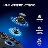 FIEHDU ManbaOne Contrôleur de jeu interactif à écran pour PC/Switch/iOS/Android/Steam Deck 1800 mAh avec LED, boutons de cartographie, station de charge (noir)
