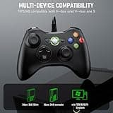 Diswoe 2 Pack Manette pour Xbox 360, 2 Pack Manette PC, Joystick Manette pour Xbox 360/ Slim/PC Windows 7/8/10/11/XP, Gamepad Filaire avec ouble Vibration/Design Ergonomique/Six Axes