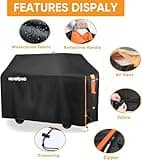 Housse de Protection pour Barbecue 145x61x117CM BBQ Couverture de Gril Imperméable Bâche Barbecue Noir