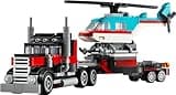 LEGO Creator 3-en-1 Le Camion Remorque avec Hélicoptère, Set de Véhicules avec Jouet d'Hélicoptère et Camion, Avion et Camion-Citerne, Hot Rod et VUS, Cadeau pour Garçons et Filles Dès 7 Ans 31146