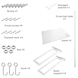 ABCOOL Support Mural pour Four à Micro-Ondes Électrique Dans la Cuisine, Étagère en Acier Carbone pour Comptoir avec Rail de Crochets et 3 Crochets Coulissants