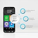 SPC ZEUS 4G Pro + Coque – Smartphone pour Seniors 4G, Mode Facile avec Grandes icônes, Bouton SOS, Configuration à Distance, Boutons physiques, 64Go de ROM, caméra 13MP, Android 11, Socle de Charge