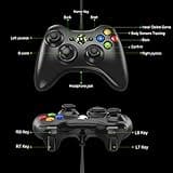 Manette Xbox 360, Manette PC, Manette Filaire pour Xbox 360/ Slim/PC Windoes 7/8/10/XP Joystick Xbox 360 Gamepad USB avec ouble Vibration Design Ergonomique Six Axes