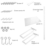ABCOOL Support Mural pour Four à Micro-Ondes Électrique dans la Cuisine, Étagère en Acier Carbone pour Comptoir avec Rail de Crochets et 3 Crochets Coulissants