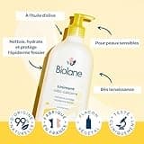 BIOLANE – Liniment oleo calcaire Bébé – Nettoyant sans rinçage – 98% Origine naturelle – Peaux Sensibles - Nettoie et protège le siège de bébé – 700ml – Fabriqué en France