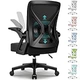 Airchros Fauteuil de Bureau, Chaise de Bureau avec Support Lombaire Ajustable 6 cm, Chaise Ergonomique 150kg, Siege Bureau avec Accoudoirs Pliables