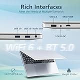 16 Pouces Ordinateur portable 16Go RAM 512Go SSD Celeron N100 (jusqu'à 3,4 GHz) processeur Clavier Rétroéclairé FHD Déverrouillage par Empreinte Digitale Wi-Fi/BT Win 11 Pro pour étudiants et bureaux.