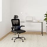 Chaise de Bureau Ergonomique: Fauteuil Bureau avec Support Lombaire en C,Dossier et Appui-tête Réglables,Reversible Armrest,Siege en Maille Respirante Convient à la Maison Bureau ,Lecture,Noir