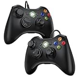 Diswoe 2 Pack Manette pour Xbox 360, 2 Pack Manette PC, Joystick Manette pour Xbox 360/ Slim/PC Windows 7/8/10/11/XP, Gamepad Filaire avec ouble Vibration/Design Ergonomique/Six Axes