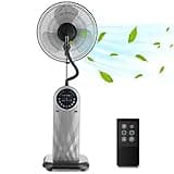 Aigostar Ventilateur Brumisateur, 95W, Silencieux, Ventilateur sur pied avec Télécommande, Minuterie 8h, Fonction ionique, Affichage LED - Forest Mist