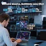 Azeyou Ordinateur Portable 15,6" FHD IPS pour Entreprises/Étudiants, Processeur AMD Ryzen 3 3200U, 16GB RAM, 512GB SSD, Wi-FI 5G, BT5.0, OS 11 Pro, HDMI, USB-C, Lecteur SD, Pavé Numérique, Webcam